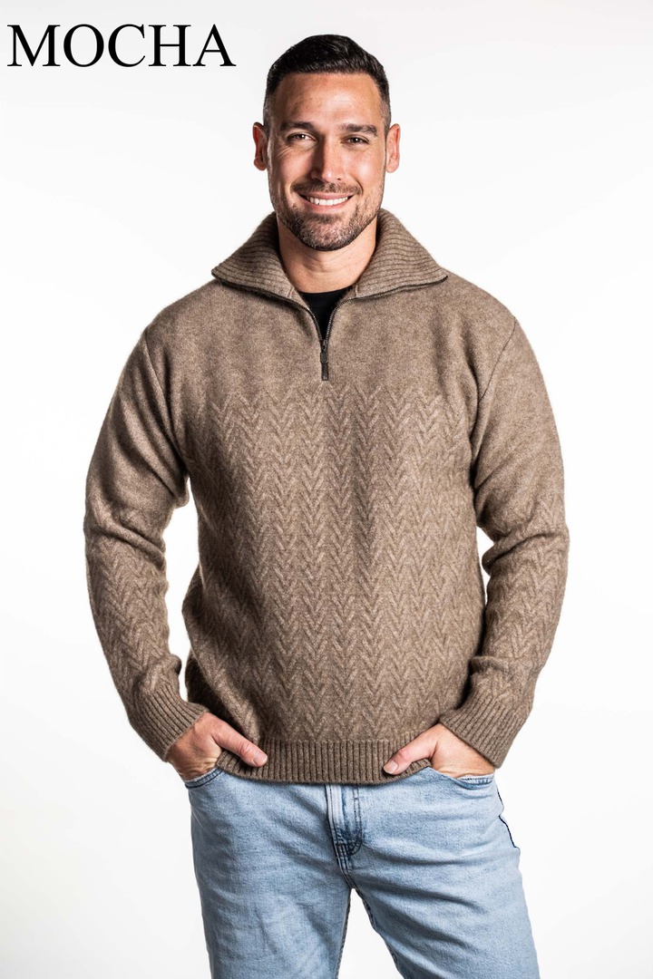 Koru Merino Possum Zip Collar Jumper image 0
